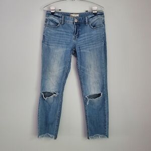 Free People distressed skinny jeans rough hem size 28